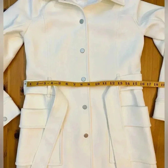 New Club Monaco Parnell Winter Coat Tailored Timeless Cream White Scandi Girl - Picture 9 of 13